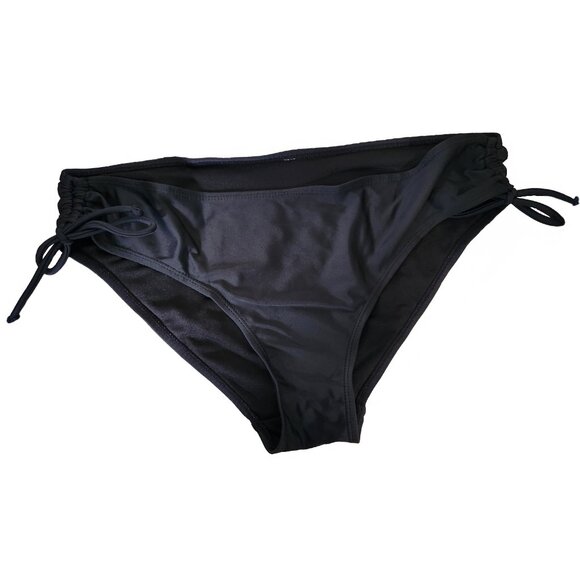 Black Swim Bikini Bottoms with Side String ties - Picture 1 of 2